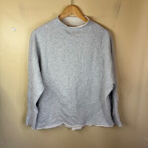 Frank & Eileen Flawed Anna Long Sleeve Capelet Sweatshirt Cotton Gray Size Small